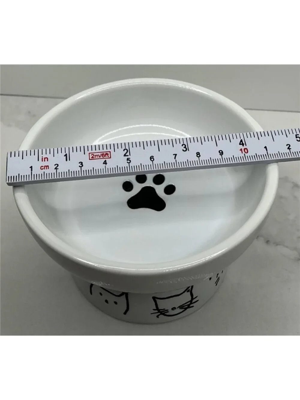 Signature Elevated Cat Bowls Small White Stoneware Bowls